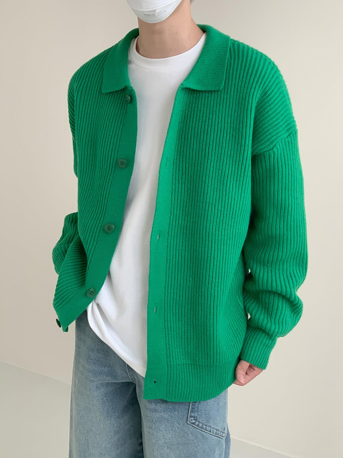 Zhou Classic Collared Knit Cardigan-korean-fashion-Cardigan-Zhou's Closet-OH Garments