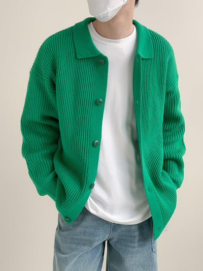 Zhou Classic Collared Knit Jacket-korean-fashion-Jacket-Zhou's Closet-OH Garments