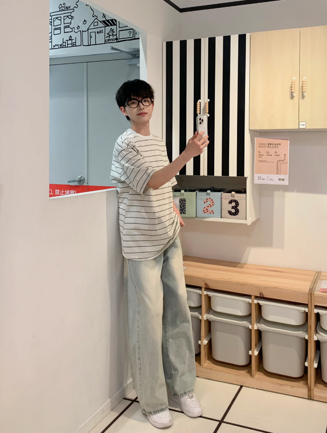 Zhou Classic Striped T-Shirt-korean-fashion-T-Shirt-Zhou's Closet-OH Garments