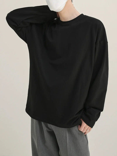 Zhou Clean and Versatile Long Sleeve T-Shirt-korean-fashion-T-Shirt-Zhou's Closet-OH Garments