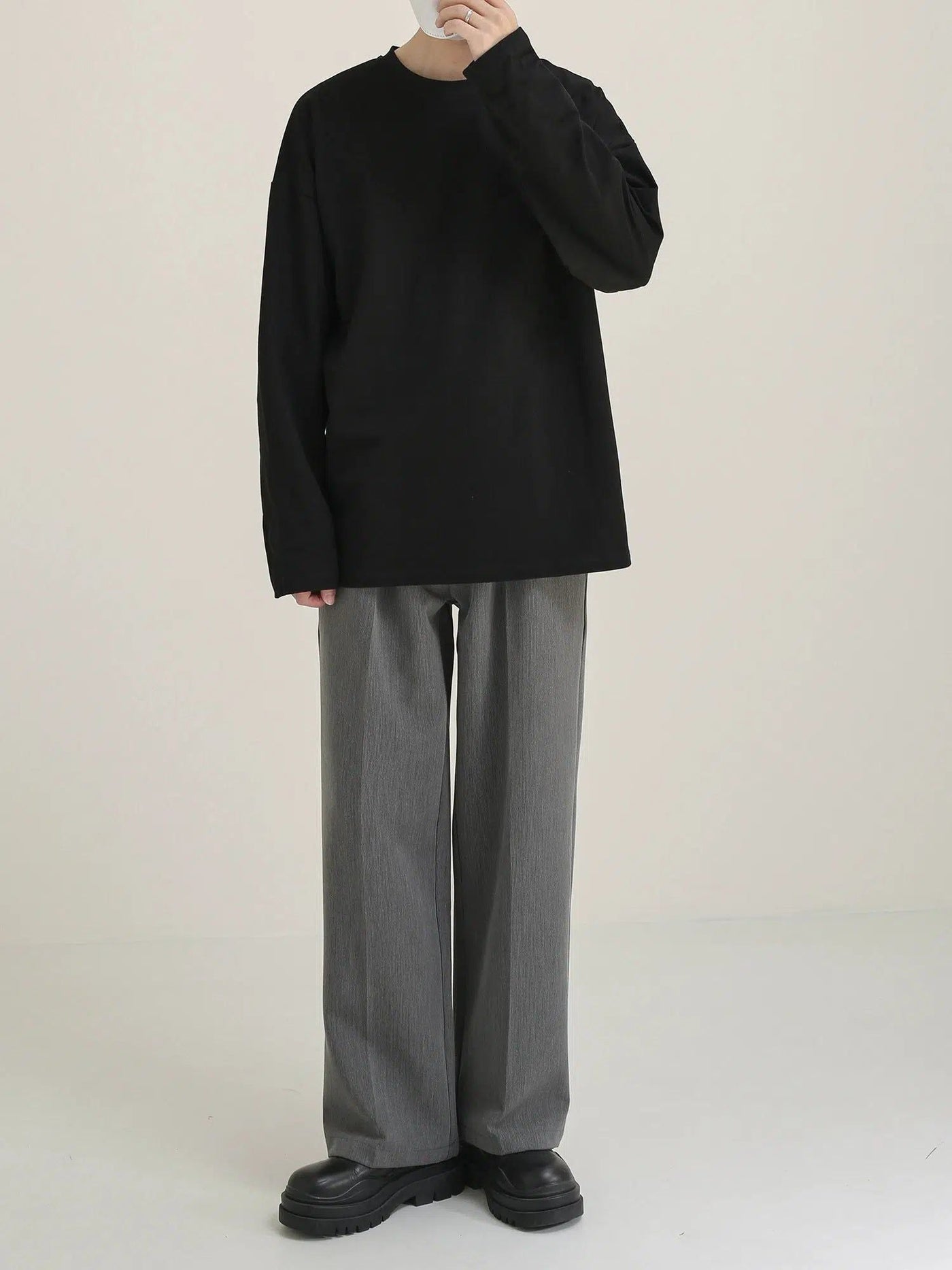 Zhou Clean and Versatile Long Sleeve T-Shirt-korean-fashion-T-Shirt-Zhou's Closet-OH Garments