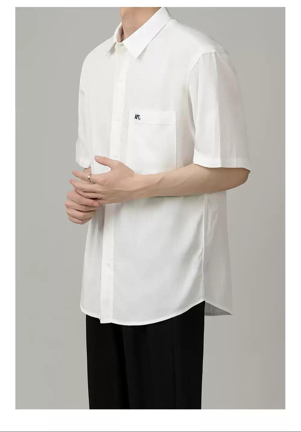 Zhou Clean Fit Buttoned Shirt-korean-fashion-Shirt-Zhou's Closet-OH Garments