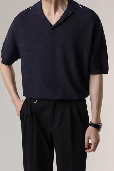 Zhou Clean Fit Knit Polo-korean-fashion-Polo-Zhou's Closet-OH Garments