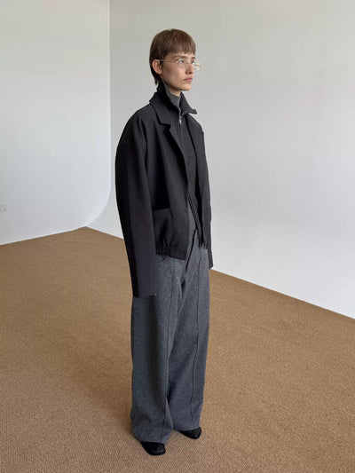 Zhou Clean Fit Ruched Hem Blazer-korean-fashion-Blazer-Zhou's Closet-OH Garments