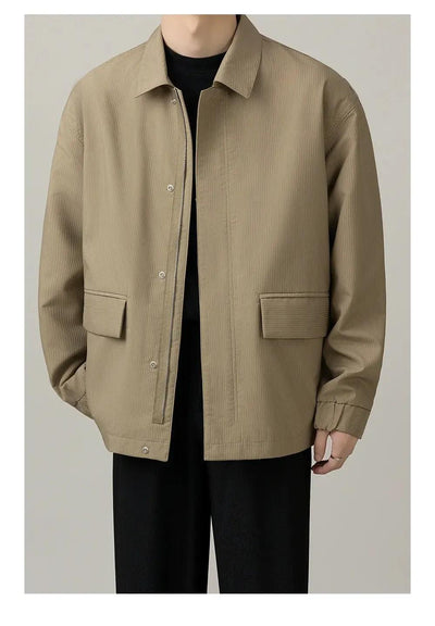 Zhou Clean Fit Striped Jacket-korean-fashion-Jacket-Zhou's Closet-OH Garments