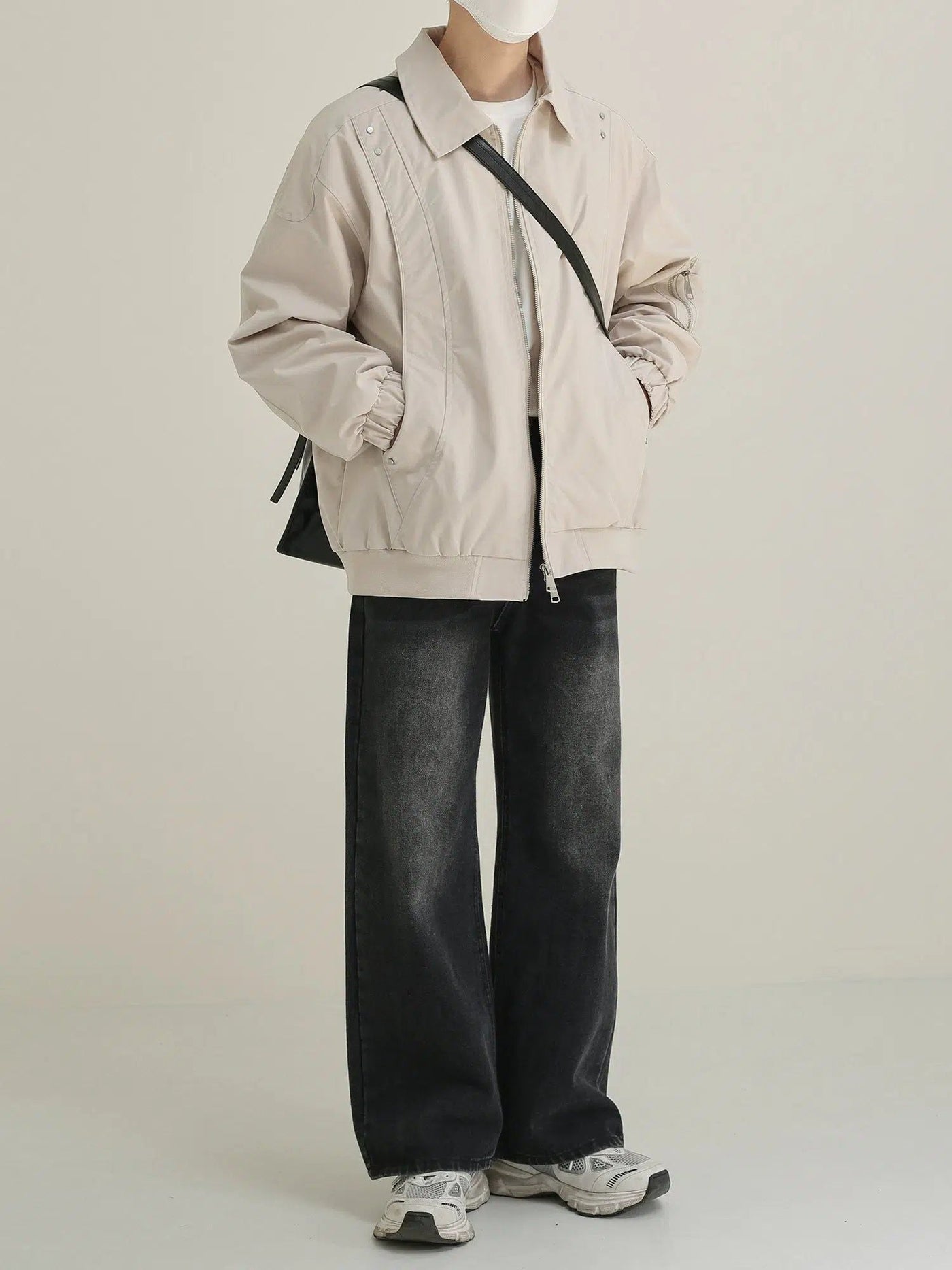 Zhou Collared and Zippered Jacket-korean-fashion-Jacket-Zhou's Closet-OH Garments