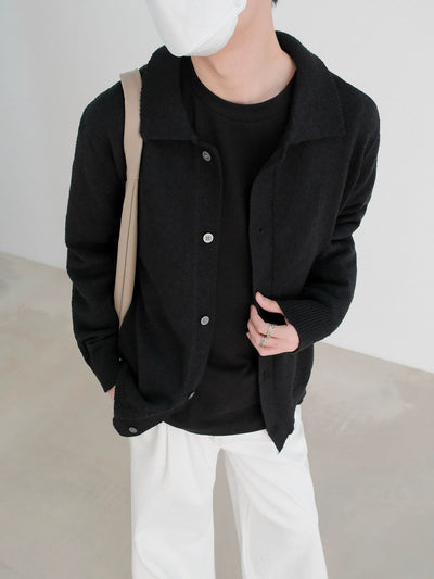 Zhou Collared Knit Jacket-korean-fashion-Jacket-Zhou's Closet-OH Garments