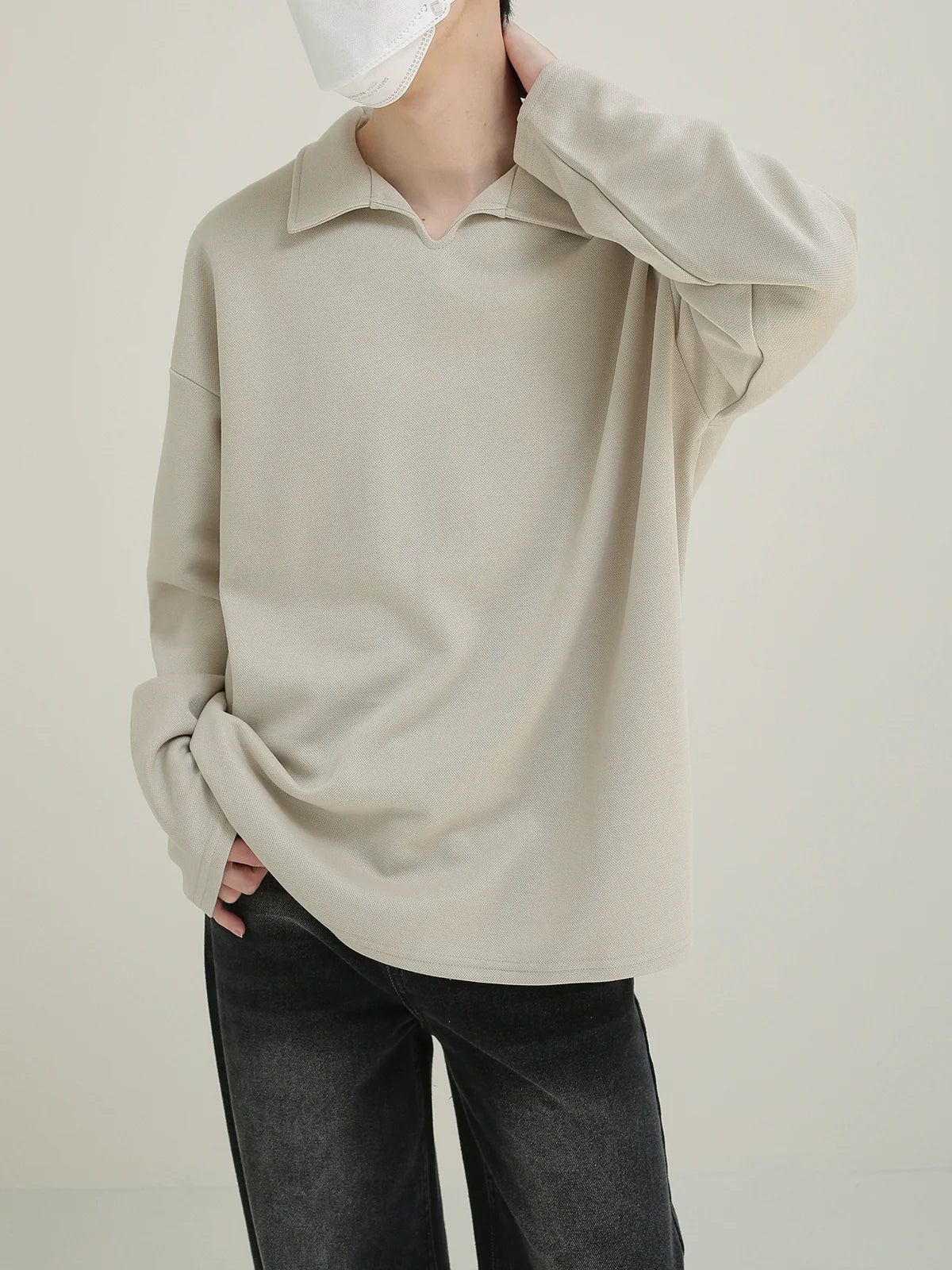 Zhou Collared Relaxed Fit T-Shirt-korean-fashion-T-Shirt-Zhou's Closet-OH Garments