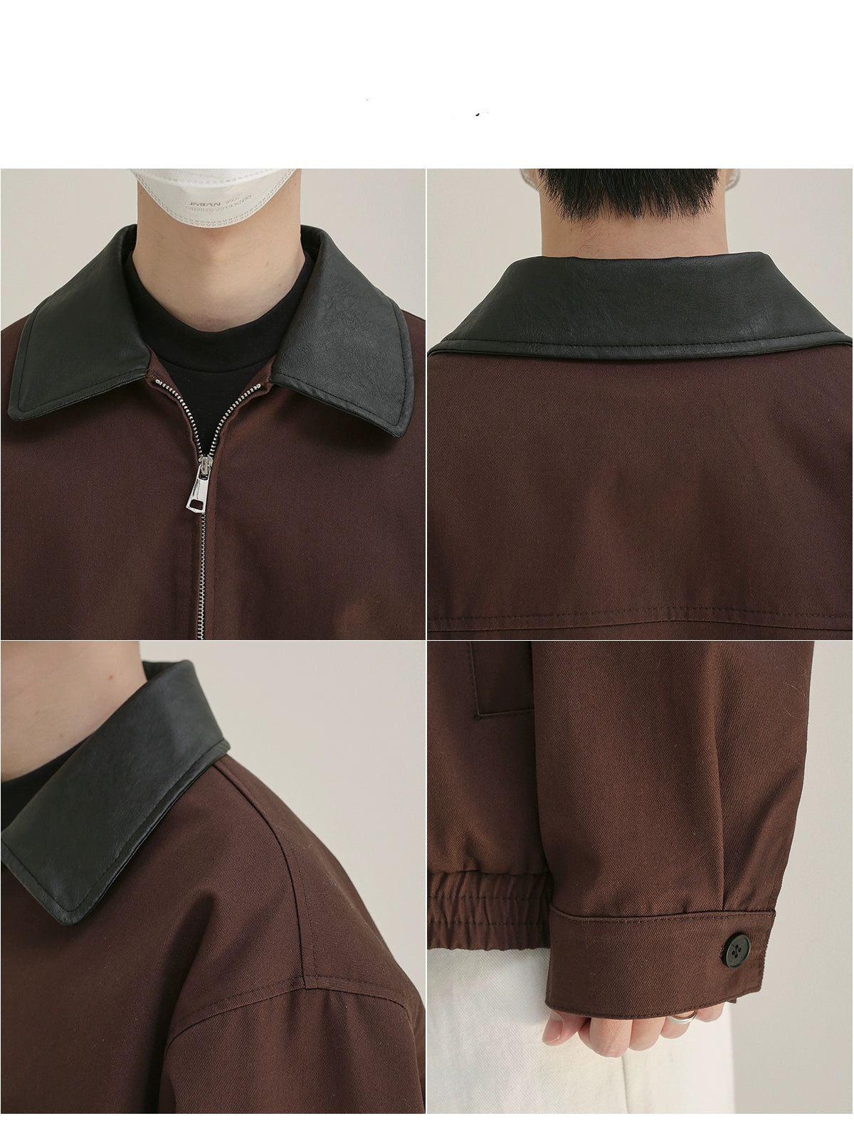 Zhou Collared Versatile Zipped Jacket-korean-fashion-Jacket-Zhou's Closet-OH Garments