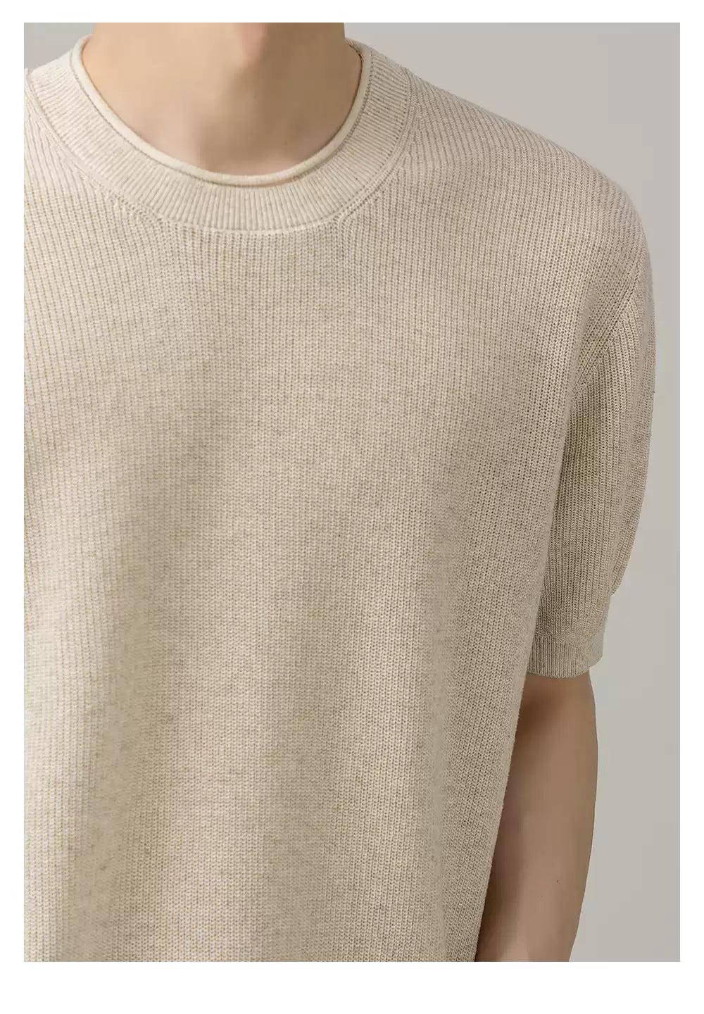 Zhou Comfy Ribbed Knit T-Shirt-korean-fashion-T-Shirt-Zhou's Closet-OH Garments