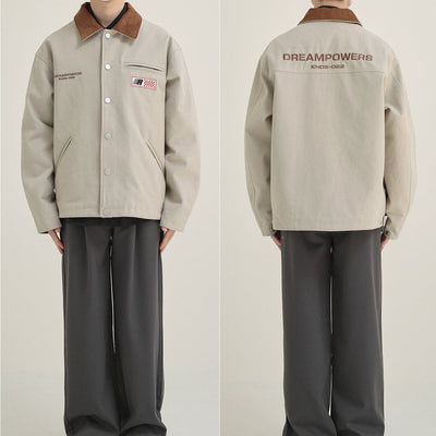 Zhou Contrast Buttoned & Zipped Jacket-korean-fashion-Jacket-Zhou's Closet-OH Garments