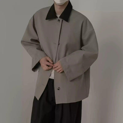 Zhou Contrast Color Buttoned Jacket-korean-fashion-Jacket-Zhou's Closet-OH Garments