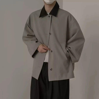 Zhou Contrast Color Buttoned Jacket-korean-fashion-Jacket-Zhou's Closet-OH Garments