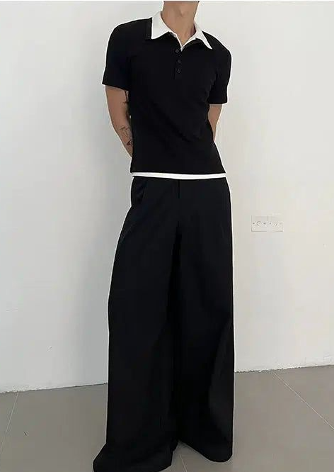 Zhou Contrast Layer Style Polo-korean-fashion-Polo-Zhou's Closet-OH Garments