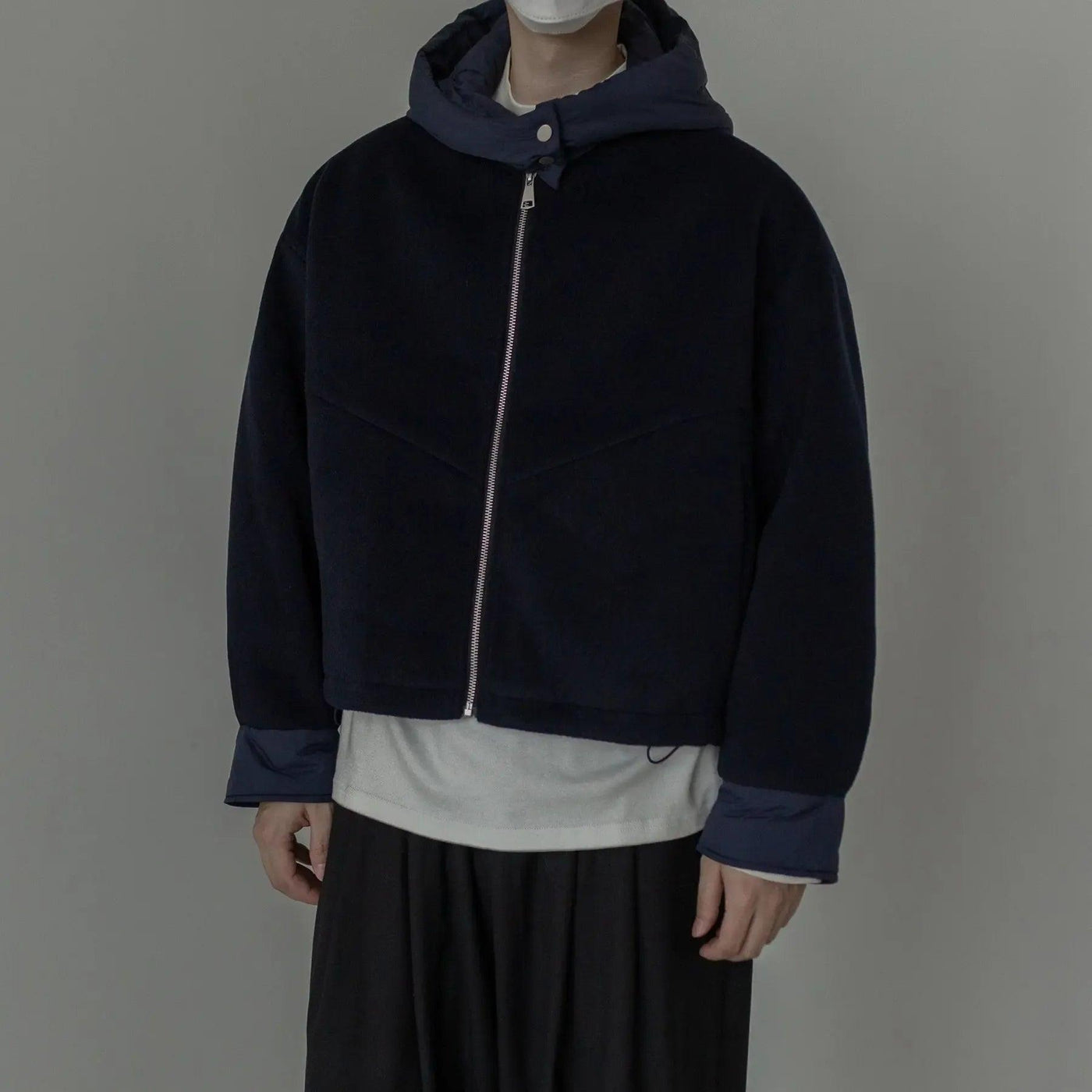 Zhou Contrast Spliced Zip-Up Hoodie-korean-fashion-Hoodie-Zhou's Closet-OH Garments