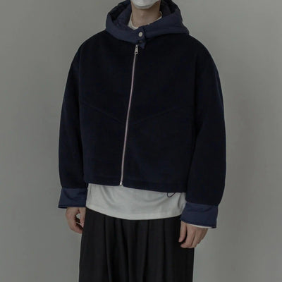 Zhou Contrast Spliced Zip-Up Hoodie-korean-fashion-Hoodie-Zhou's Closet-OH Garments