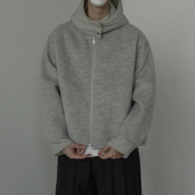 Zhou Contrast Spliced Zip-Up Hoodie-korean-fashion-Hoodie-Zhou's Closet-OH Garments