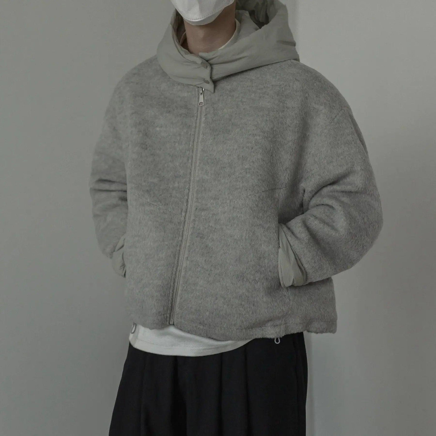 Zhou Contrast Spliced Zip-Up Hoodie-korean-fashion-Hoodie-Zhou's Closet-OH Garments