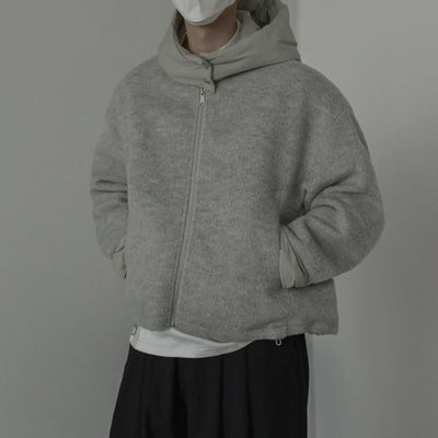 Zhou Contrast Spliced Zip-Up Hoodie-korean-fashion-Hoodie-Zhou's Closet-OH Garments