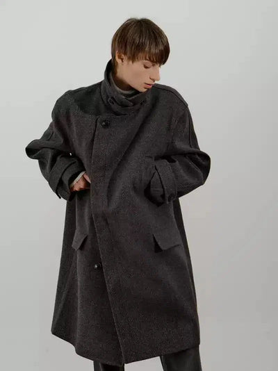 Zhou Cozy Buttoned Lapel Long Coat-korean-fashion-Long Coat-Zhou's Closet-OH Garments