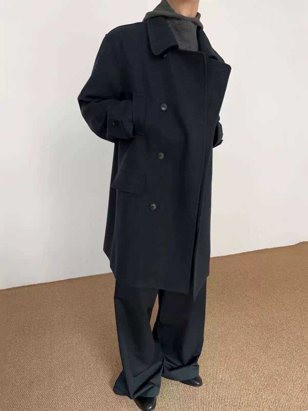 Zhou Cozy Buttoned Lapel Long Coat-korean-fashion-Long Coat-Zhou's Closet-OH Garments