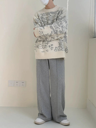 Zhou Cozy Contrast Pattern Sweater-korean-fashion-Sweater-Zhou's Closet-OH Garments