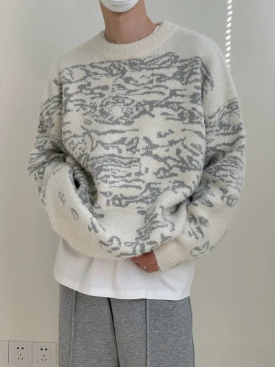 Zhou Cozy Contrast Pattern Sweater-korean-fashion-Sweater-Zhou's Closet-OH Garments