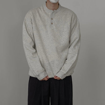 Zhou Cozy Fit Buttons Crewneck-korean-fashion-Crewneck-Zhou's Closet-OH Garments