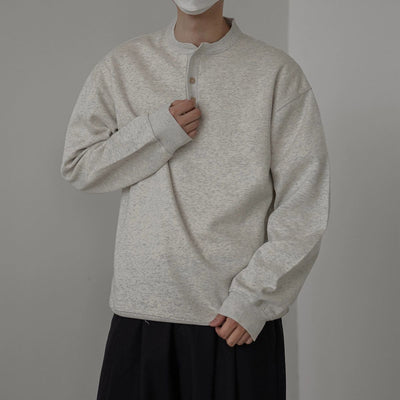 Zhou Cozy Fit Buttons Crewneck-korean-fashion-Crewneck-Zhou's Closet-OH Garments