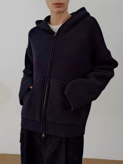 Zhou Cozy Knit Zip-Up Hoodie-korean-fashion-Hoodie-Zhou's Closet-OH Garments