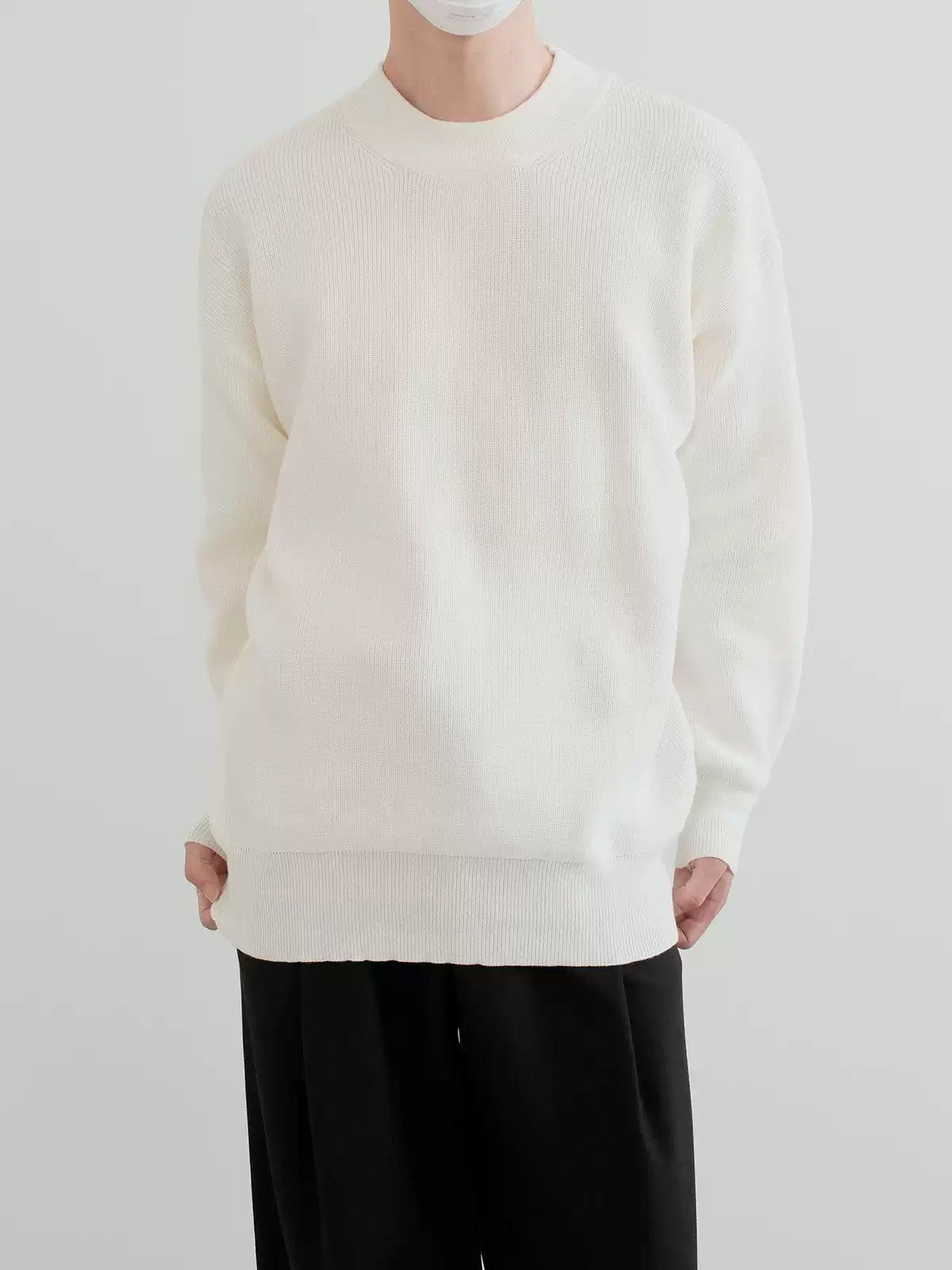 Zhou Cozy Ribbed Knit Mockneck-korean-fashion-Mockneck-Zhou's Closet-OH Garments