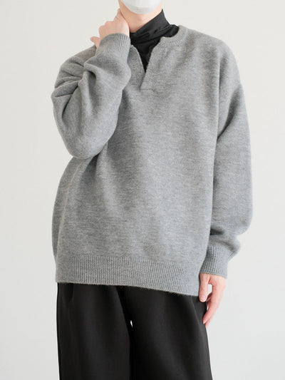 Zhou Cozy Y-Neck Sweater-korean-fashion-Sweater-Zhou's Closet-OH Garments