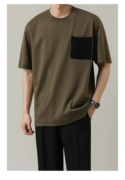 Zhou Crochet Pocket T-Shirt-korean-fashion-T-Shirt-Zhou's Closet-OH Garments