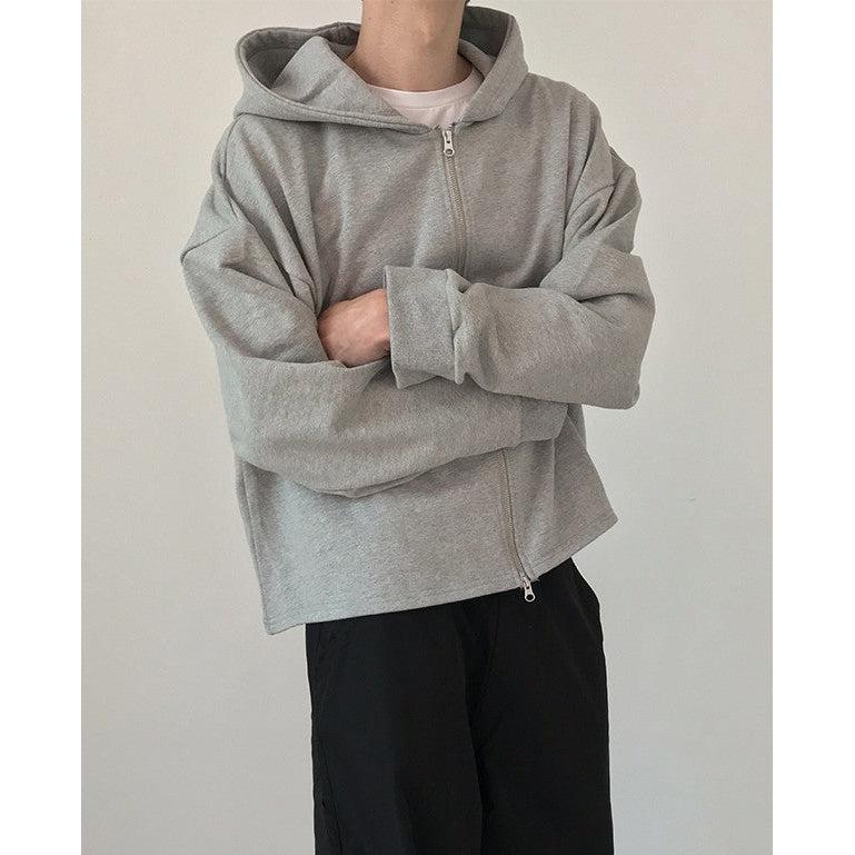 Zhou Cropped Long Sleeve Full-Zip Hoodie