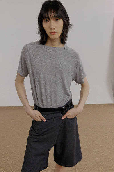 Zhou Cross-Neck Raglan Sleeve T-Shirt-korean-fashion-T-Shirt-Zhou's Closet-OH Garments