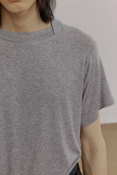 Zhou Cross-Neck Raglan Sleeve T-Shirt-korean-fashion-T-Shirt-Zhou's Closet-OH Garments
