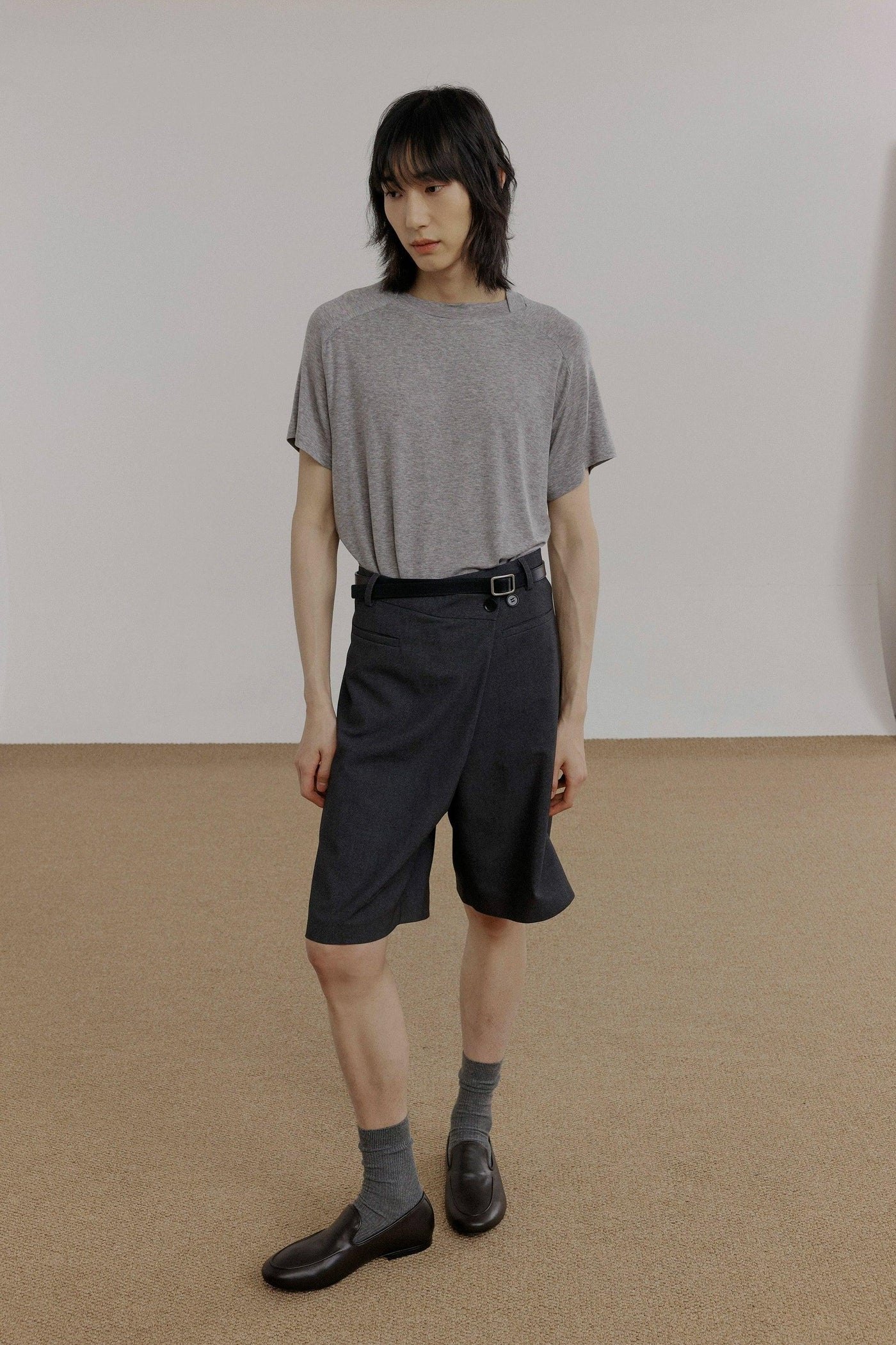 Zhou Cross-Neck Raglan Sleeve T-Shirt-korean-fashion-T-Shirt-Zhou's Closet-OH Garments