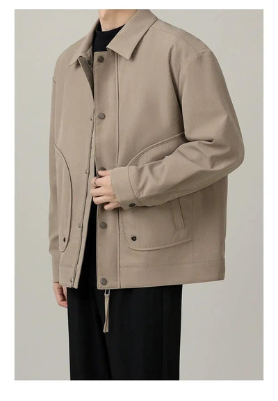 Zhou Curve Shaped Pocket Jacket-korean-fashion-Jacket-Zhou's Closet-OH Garments