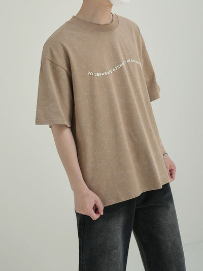 Zhou Curved Quote Print T-Shirt-korean-fashion-T-Shirt-Zhou's Closet-OH Garments