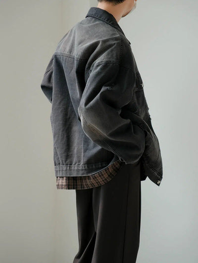 Zhou Distressed Fade Denim Jacket-korean-fashion-Jacket-Zhou's Closet-OH Garments