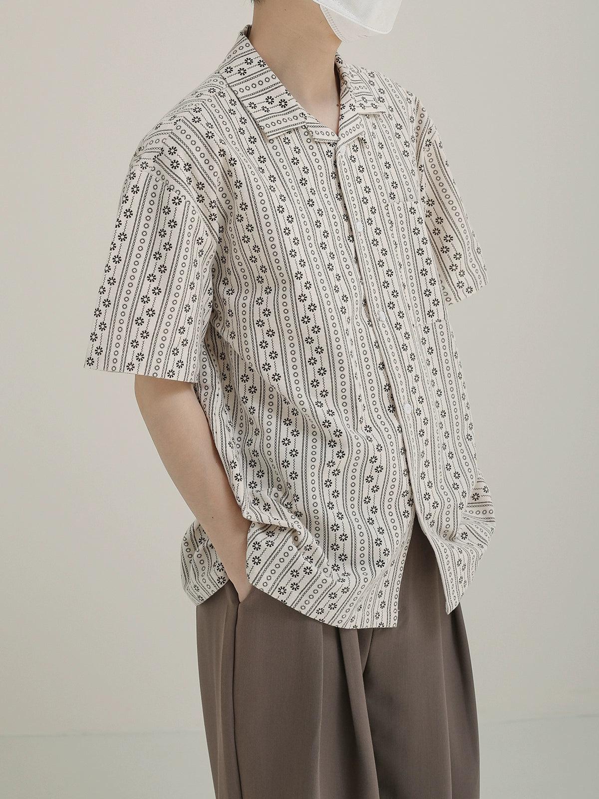 Zhou Dots and Flowers Pattern Shirt-korean-fashion-Shirt-Zhou's Closet-OH Garments