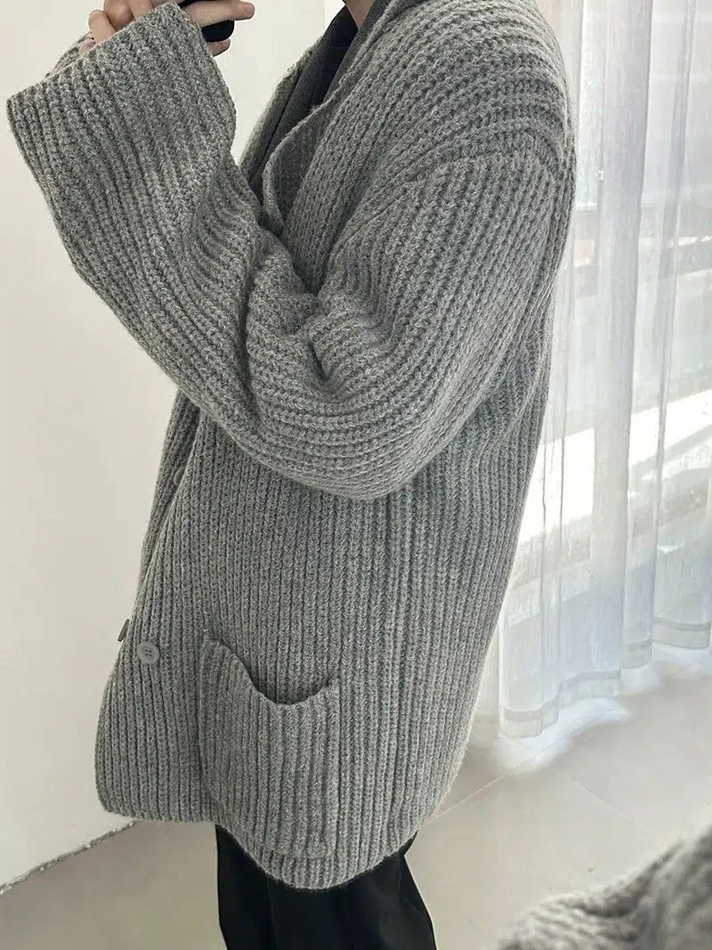 Zhou Double Breast Knitted Cardigan-korean-fashion-Cardigan-Zhou's Closet-OH Garments