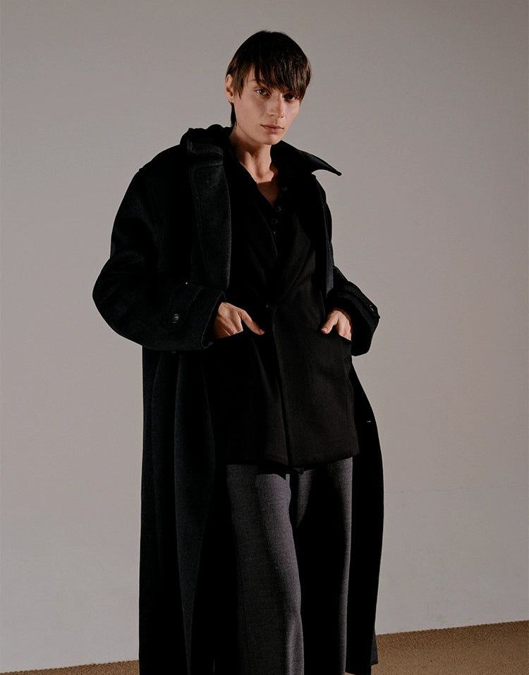 Zhou Double Breasted Hooded Long Coat-korean-fashion-Long Coat-Zhou's Closet-OH Garments