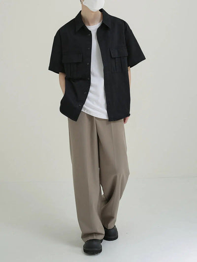 Zhou Double Flap Pocket Shirt-korean-fashion-Shirt-Zhou's Closet-OH Garments