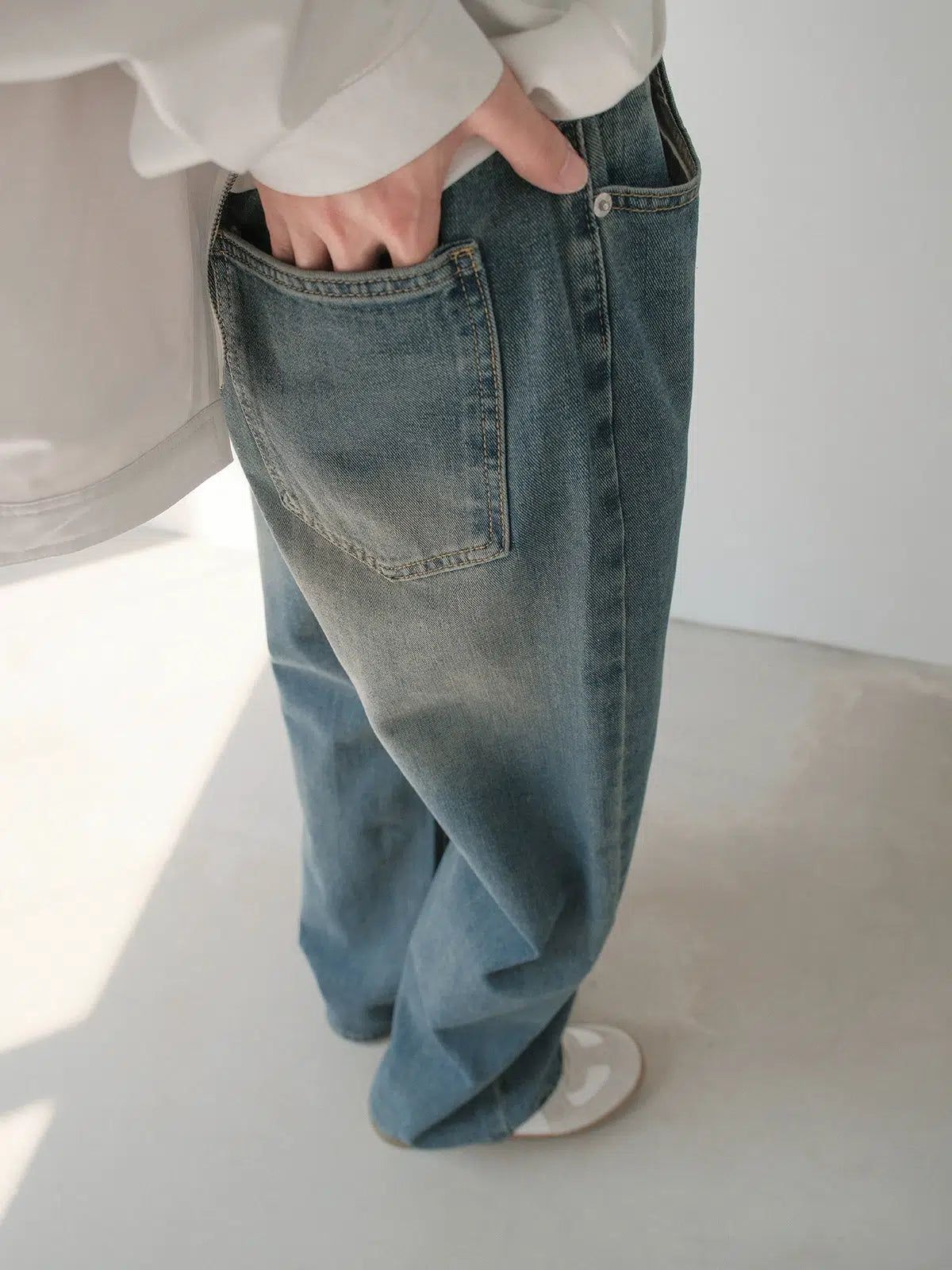 Zhou Drapey Bootcut Versatile Jeans-korean-fashion-Jeans-Zhou's Closet-OH Garments