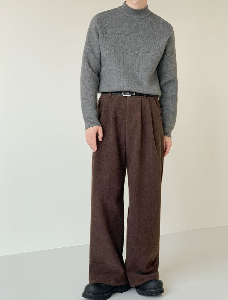 Zhou Drapey Fit Corduroy Pants-korean-fashion-Pants-Zhou's Closet-OH Garments
