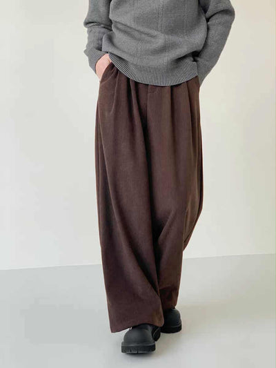 Zhou Drapey Fit Corduroy Pants-korean-fashion-Pants-Zhou's Closet-OH Garments