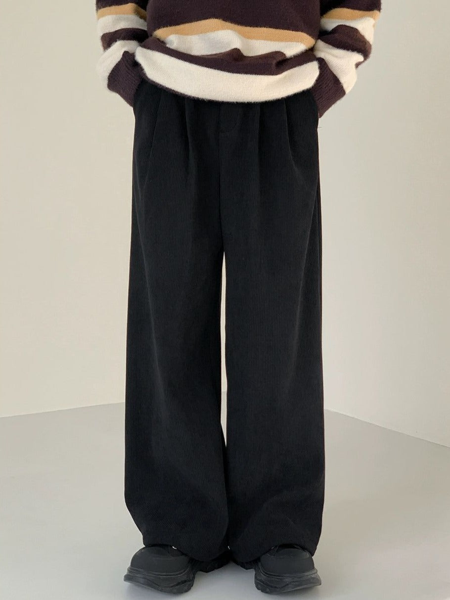Zhou Drapey Fit Corduroy Pants-korean-fashion-Pants-Zhou's Closet-OH Garments