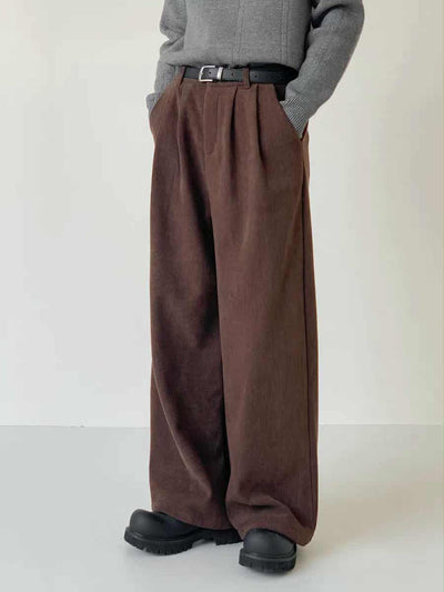 Zhou Drapey Fit Corduroy Pants-korean-fashion-Pants-Zhou's Closet-OH Garments