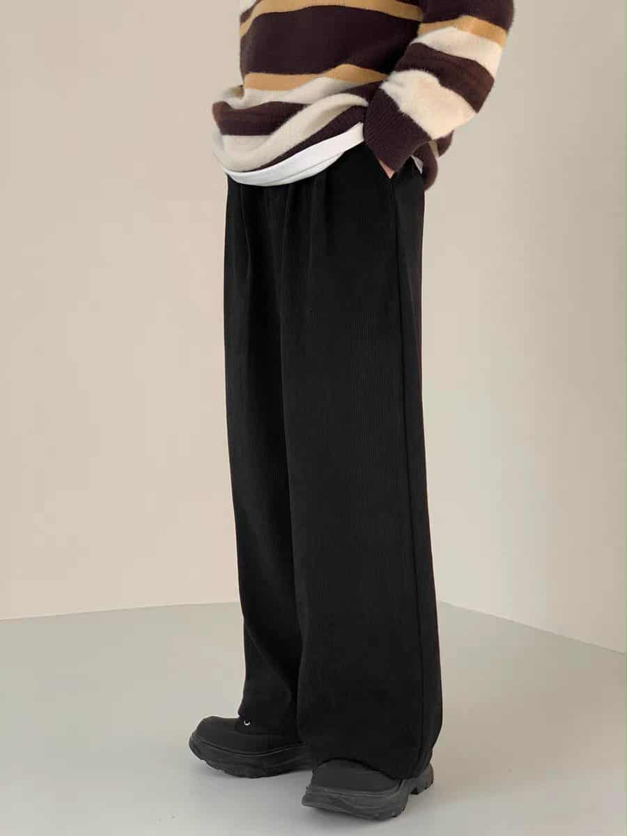 Zhou Drapey Fit Corduroy Pants-korean-fashion-Pants-Zhou's Closet-OH Garments